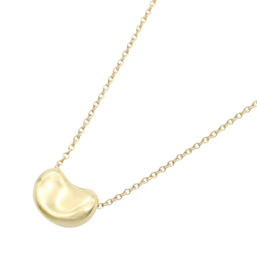 Tiffany Co Elsa Peretti Bean Necklace Pink Gold